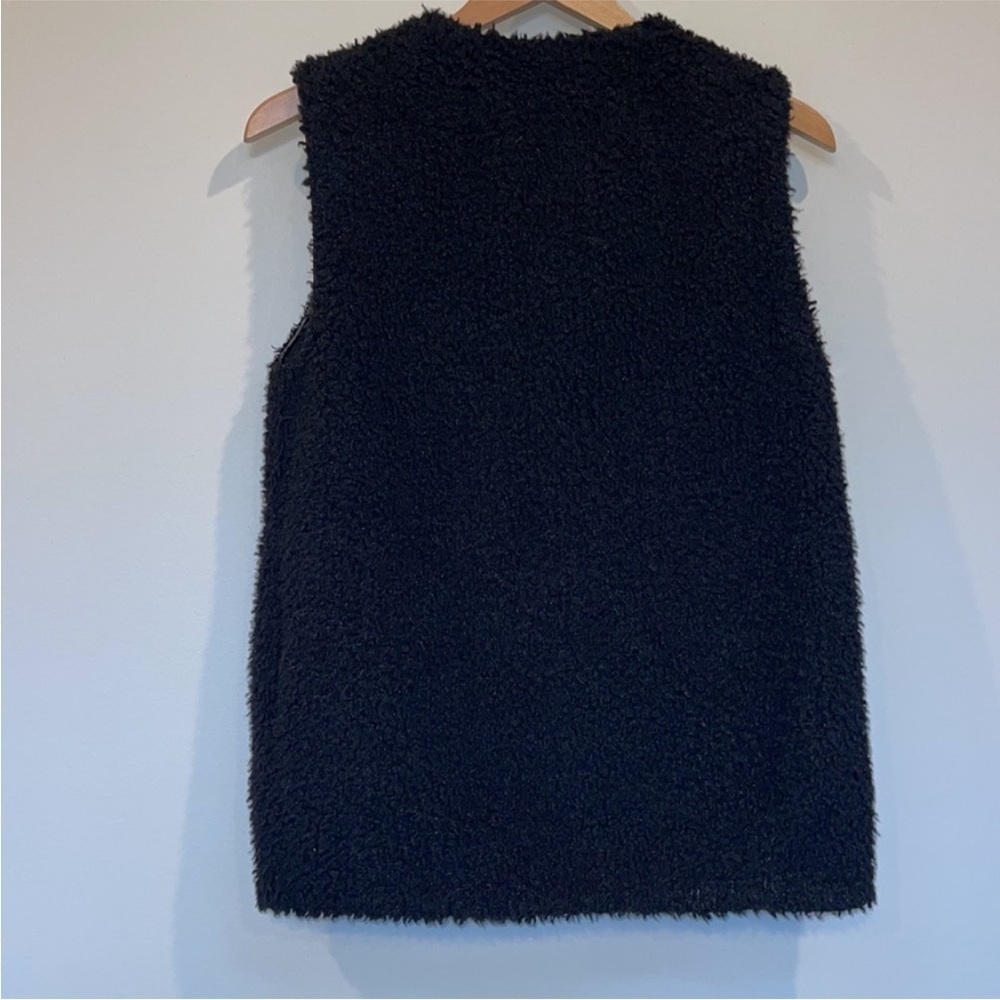 Aritzia Wilfred Chatou  black sherpa  long line zip up  vest xs - Picture 7 of 7